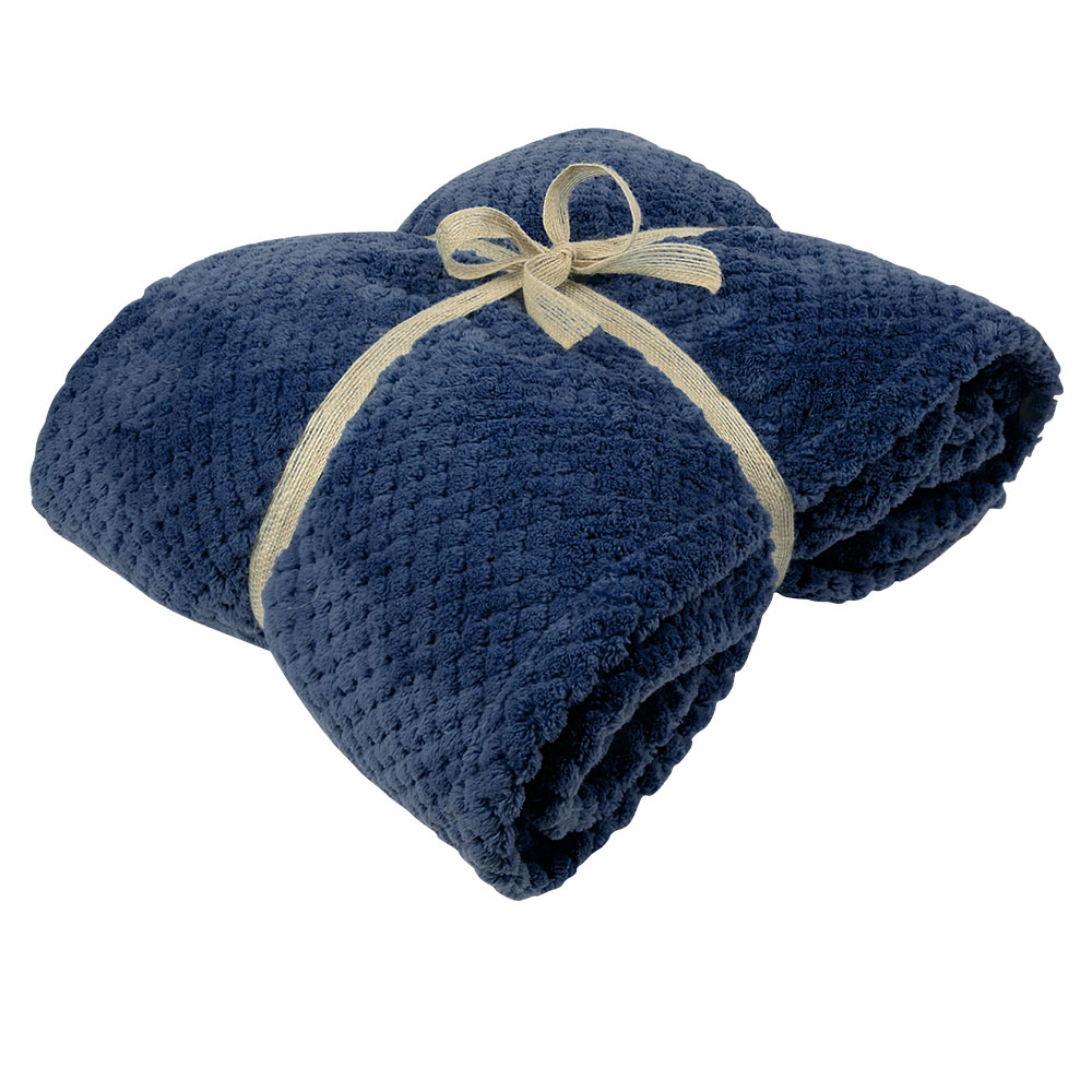 Couverture personnalisable 110x160 cm PINEAPPLE Bleu marine